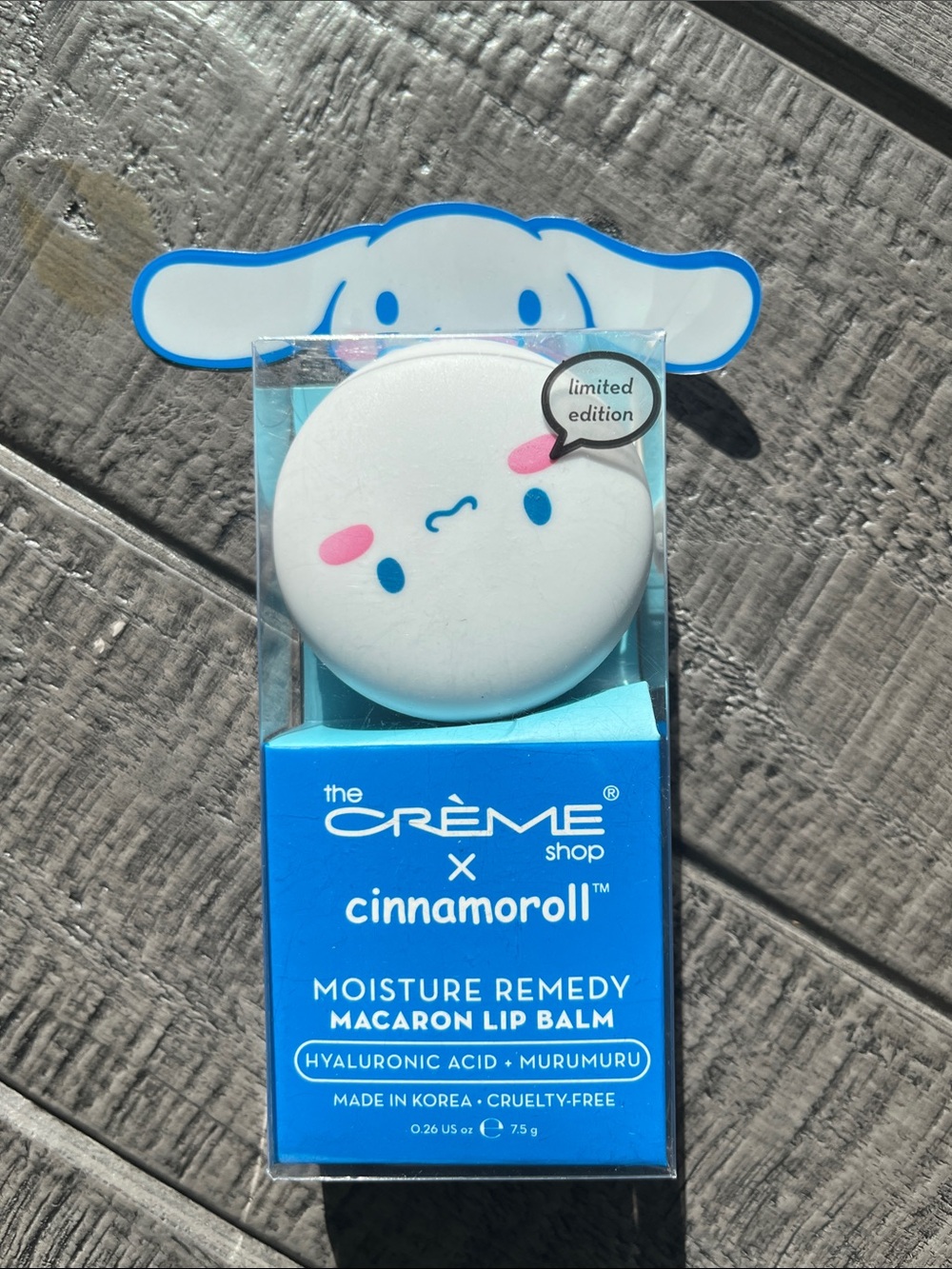 The Crème Shop x Cinnamoroll Moisture Remedy Macaron Lip Balm - White & Blue